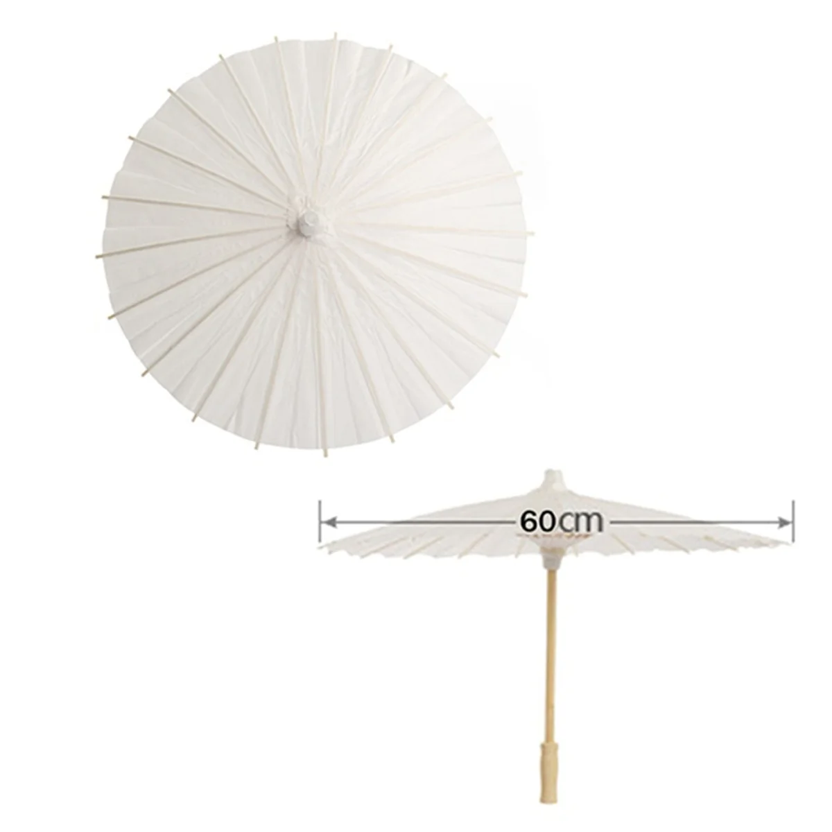 6 Stuks Papieren Parasol 60Cm Strand Paraplu Wit Diy Paraplu Fotografie Rekwisieten Voor Baby Shower Bruiloft