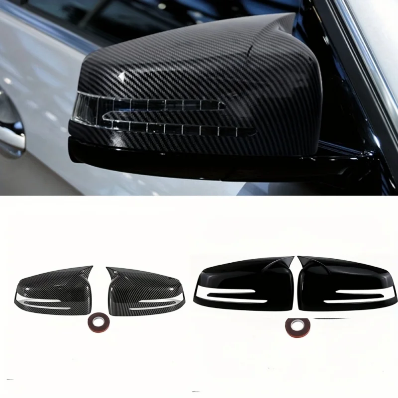 2Empaquetado Adecuado para Mercedes-BenzW176 W246 W212 W204 C117 X204 A B C E S CLA GLA GLKNivel Cubierta lateral del espejo retrovisor, decoración de alerón, pieza de modificación para automóvil