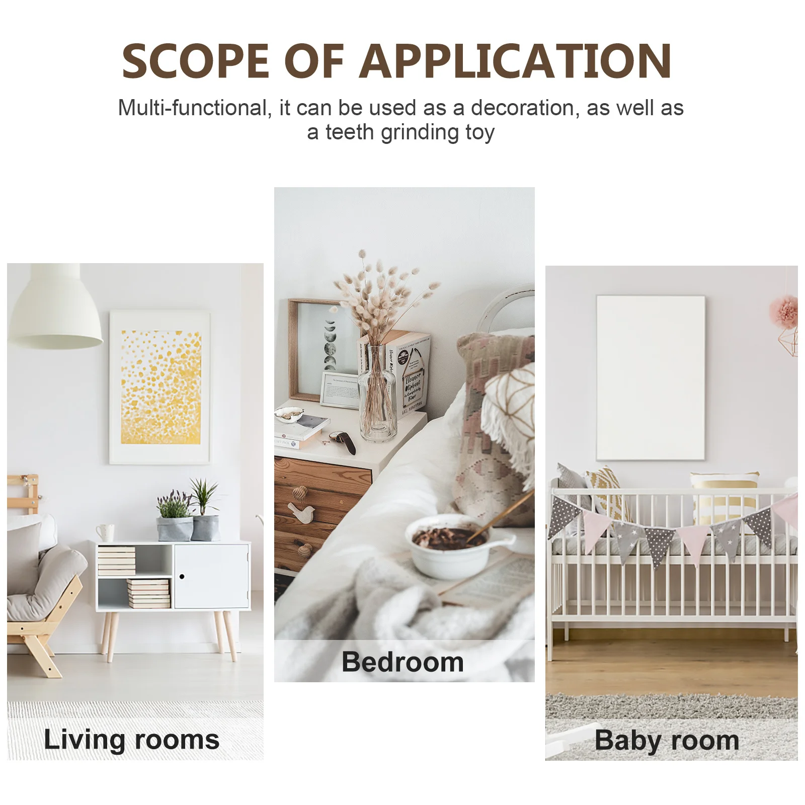 4Pcs Wood Ring Teether Creative Baby Teeth Grinding Tool -Soothing Teether Home Decor DIY Decoration