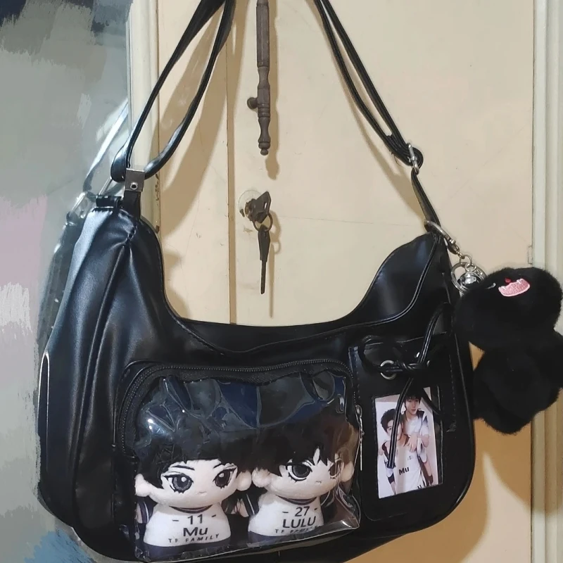 

Y2k Harajuku Shoulder Bag Fans Women Korean Transparent Ita Bag School Crossbody Bag Anime Preppy Handbag Purse Toys Gifts