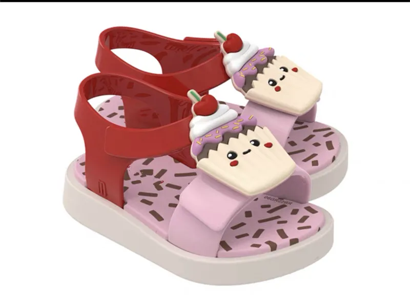 Sandalias de verano para niños y niñas, zapatos de gelatina con galletas bonitas, zapatos de playa informales