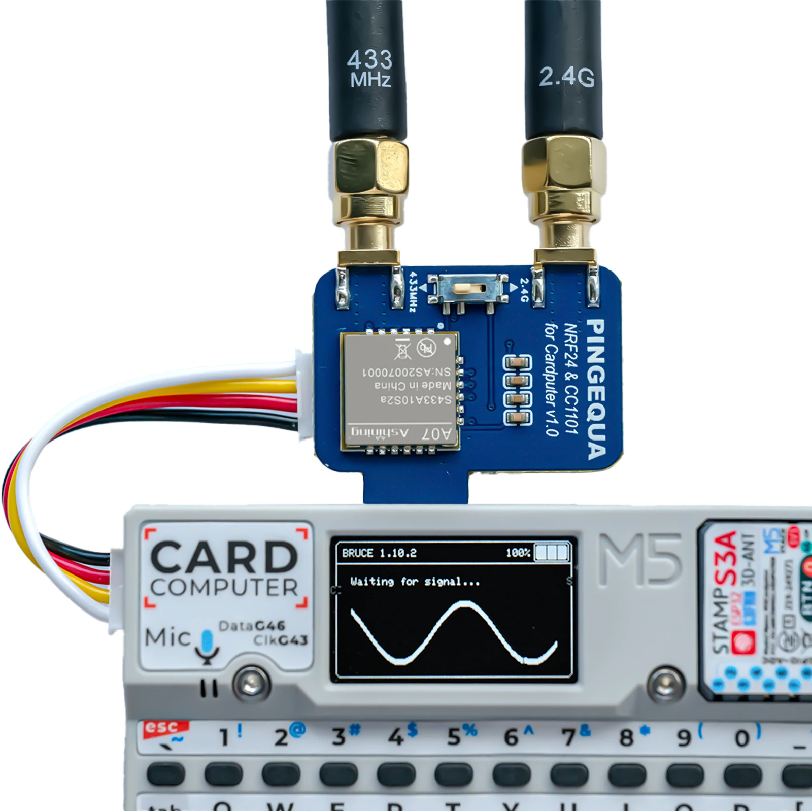 Modul Ekspansi RF CC1101 untuk M5Stack Cardputer, 433MHz, Dukungan Firmware Bruce, Koneksi Grove Plug-and-Play