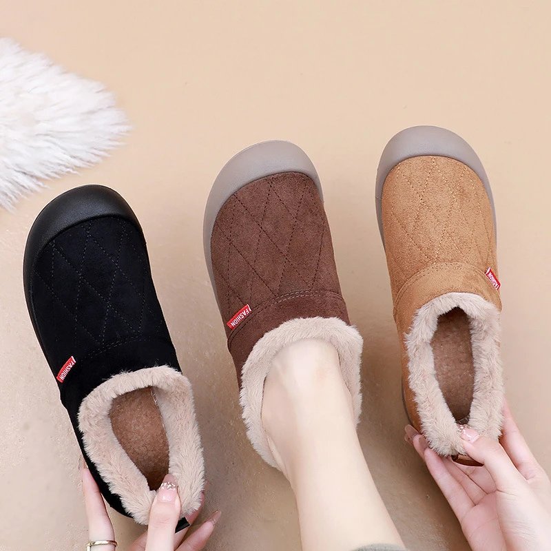 Botas de invierno para mujer, forradas de lana, de algodón, modelo 2026, de gamuza, cálidas, cómodas, casuales, para señoras mayores.