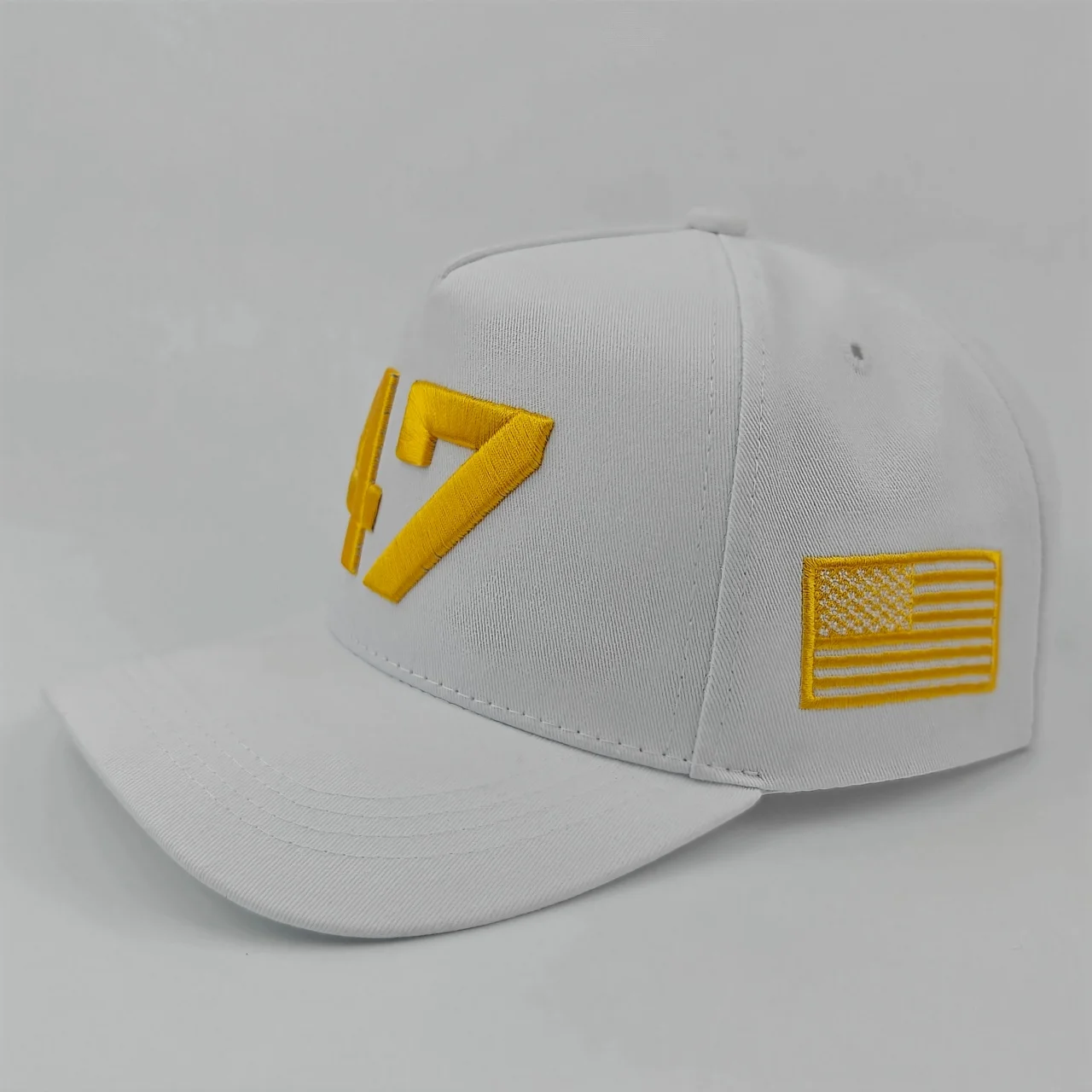 Charlie Kirk Hut, Goldstickerei, USA 47, Baseballkappe für Männer und Frauen, republikanische Geschenkhüte, weiß – Detail 21