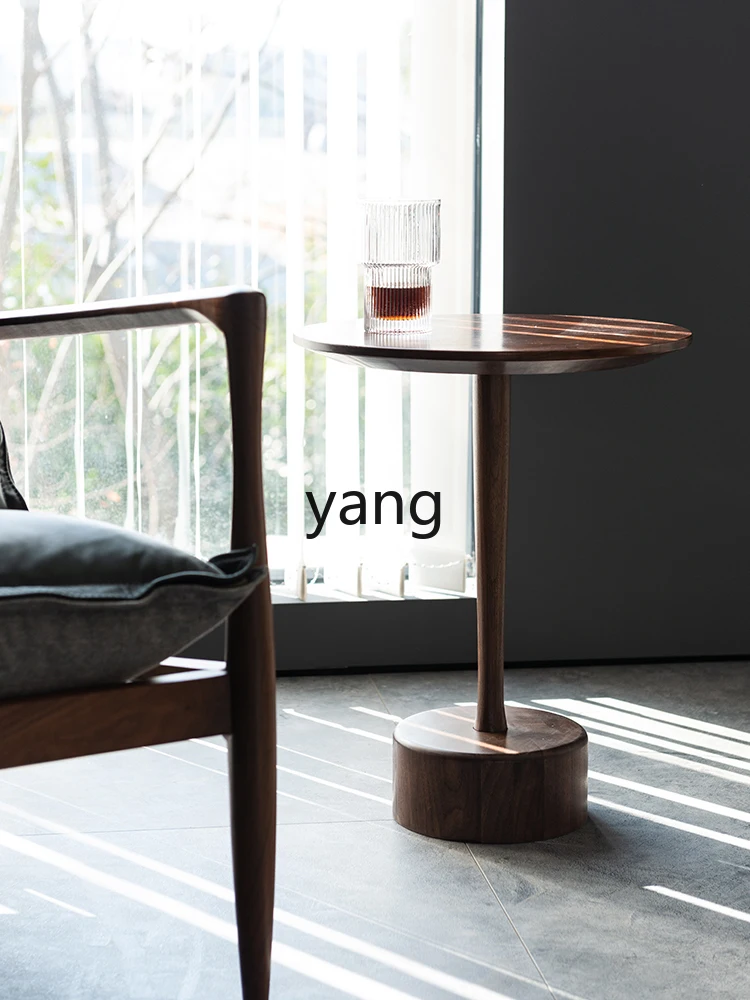 Tgf round edge sofa side table corner few simple solid wood small round table mini small tea table