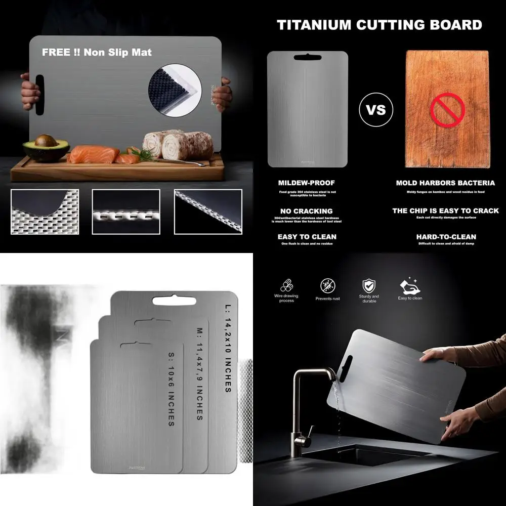 

Durable Titanium Mini Cutting Board - Non-Toxic, Easy Clean, Ideal for Outdoors and Meat