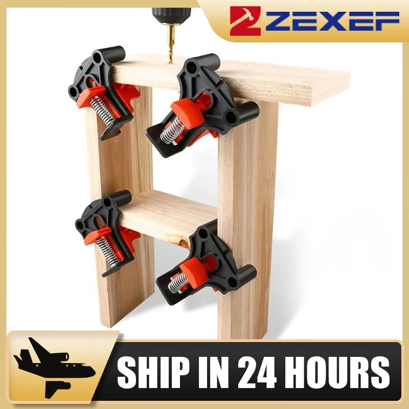 4 PCS Woodworking Angle Clamp Tool Set 90 Degrees Fixer Photo Frame Picture Frame ClampPunching Installer Hand Tool