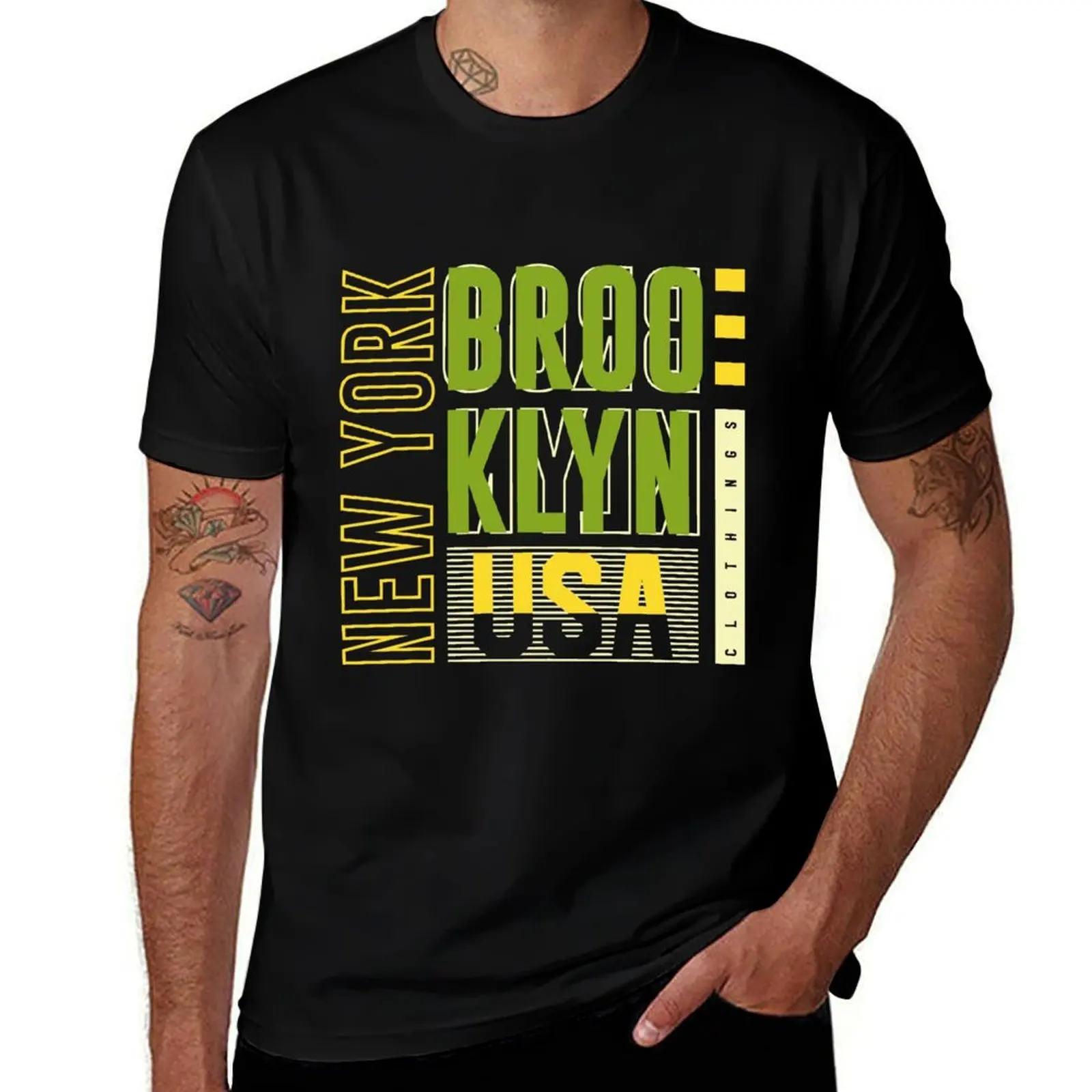 

Broo Klyn New York Usa T-Shirt Big and Tall Basic Tee Shirt