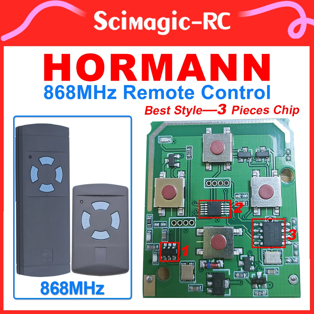 HORMANN pemancar genggam untuk frekuensi berbeda 868mhz 433mhz 40.685mhz pengendali jarak jauh garasi HORMANN HSM4 pembuka pintu gerbang