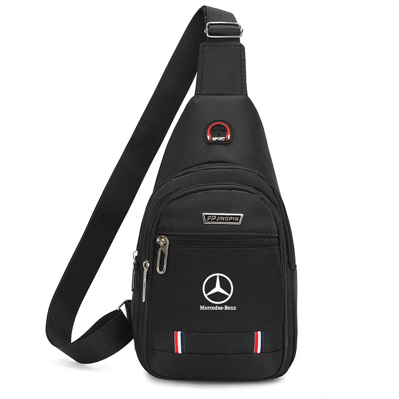 Benz Logo Men Chest Bag Fashion Casual Black Nylon Crossbody Backpack Sling Bag For Boys And Girls Waterproof High Quality