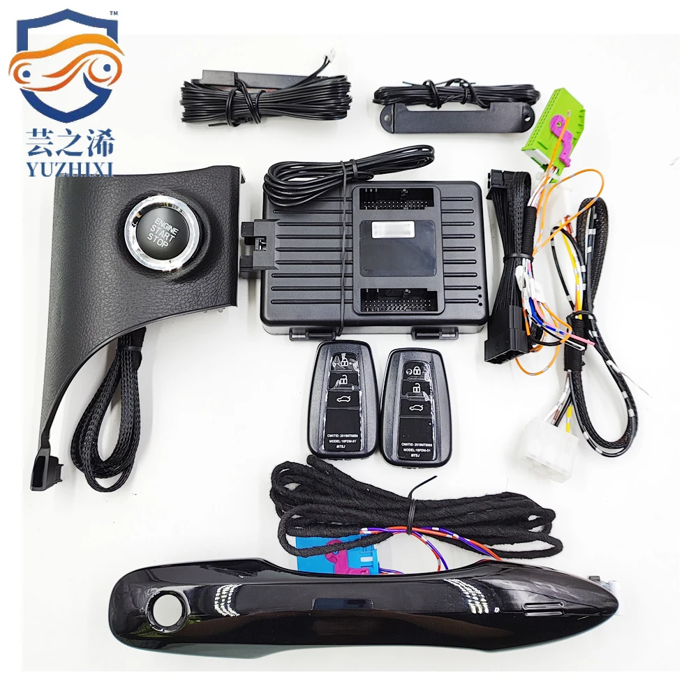 

For Toyota Camry 2018-2023 Car Upgrade Engine Push Button Start Stop Remote Key Starter Keyless GO with Black Panel 1 Handle