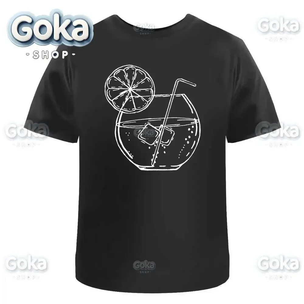 Cocktail Graphic T Shirts Mens Clothing New in Tops & Tees Cotton Women Printed T-shirt Y2K Clothes Cute Funny Tshirt