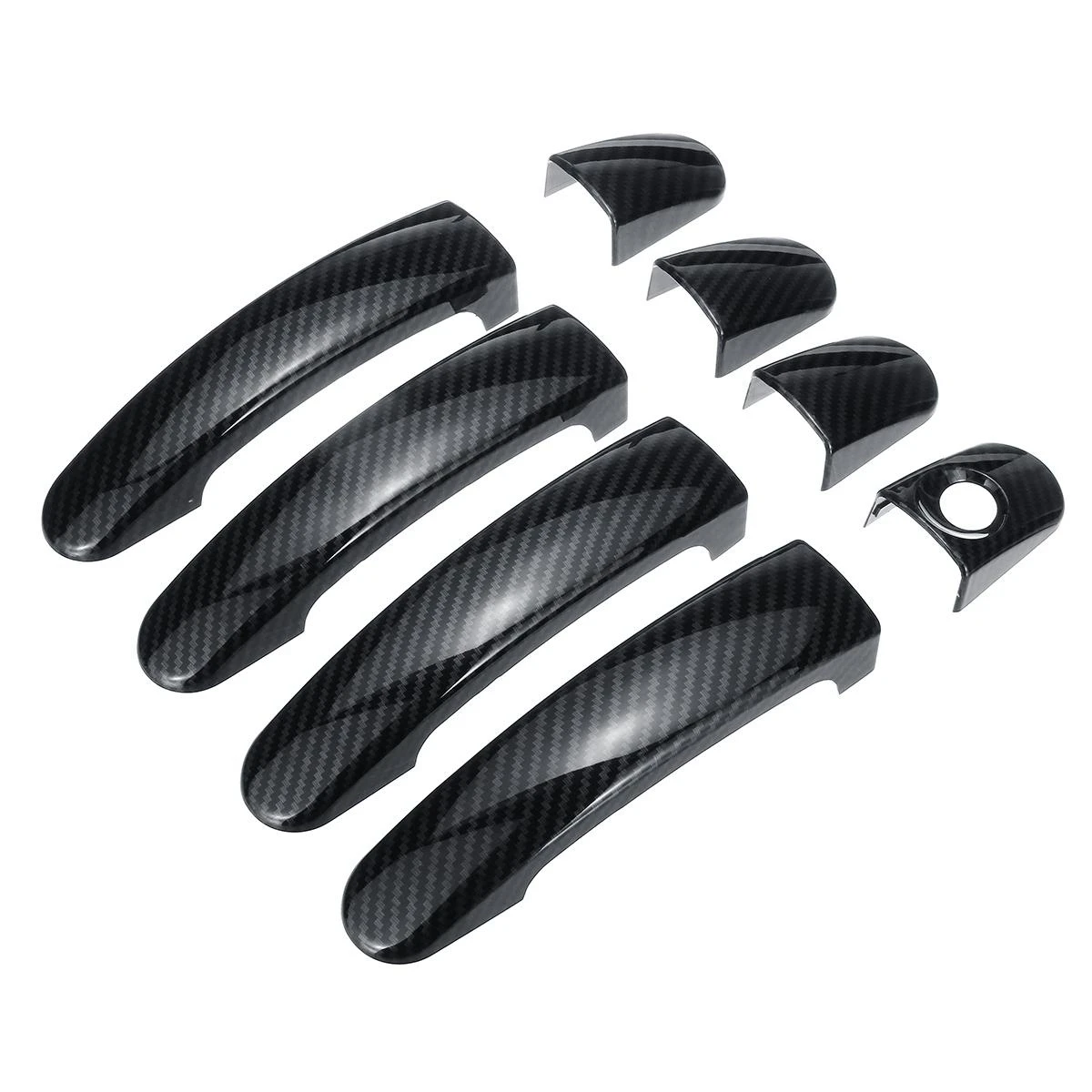 8 PCS Car ABS Carbon Fiber 4 Door Handle Covers For Ford Focus Escape Kuga Ranger 2013 2014 2015 2016 2017 2018-X67A