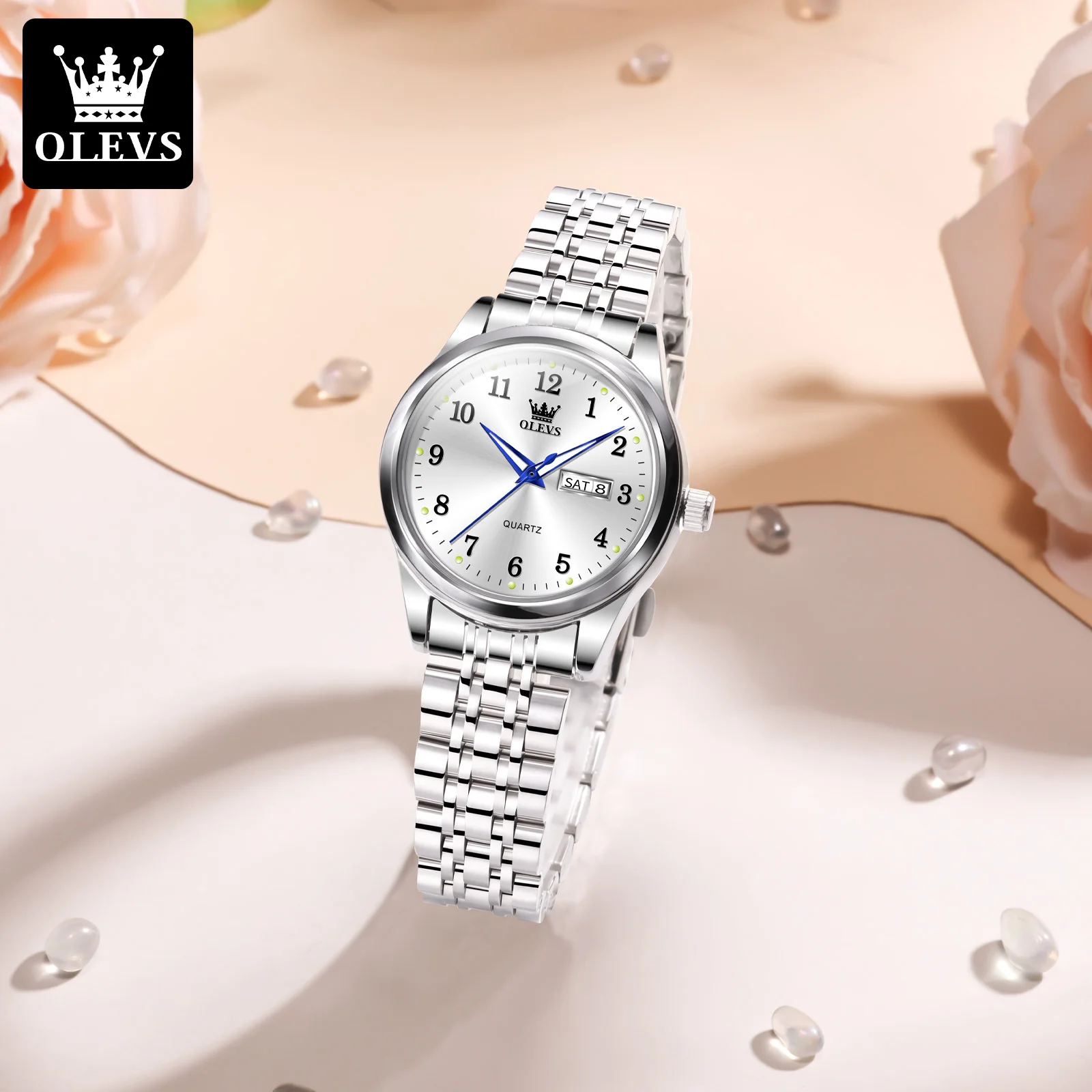 OLEVS Elegant Fashion Women Watch Best Selling High Quality Dual Calendar Luminous Waterproof Original Quartz Watches for Women