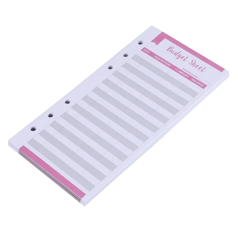 Expense Tracker Budget Sheets with Hole 24Pcs Loose Leaf Cash Money Envelop for A6 Binder Wallet Pockets Planner