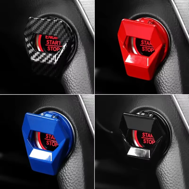新しい車のエンジンスタートストップスイッチボタンカバー装飾オートアクセサリープッシュボタン粘着カバー車のインテリア車のスタイリング