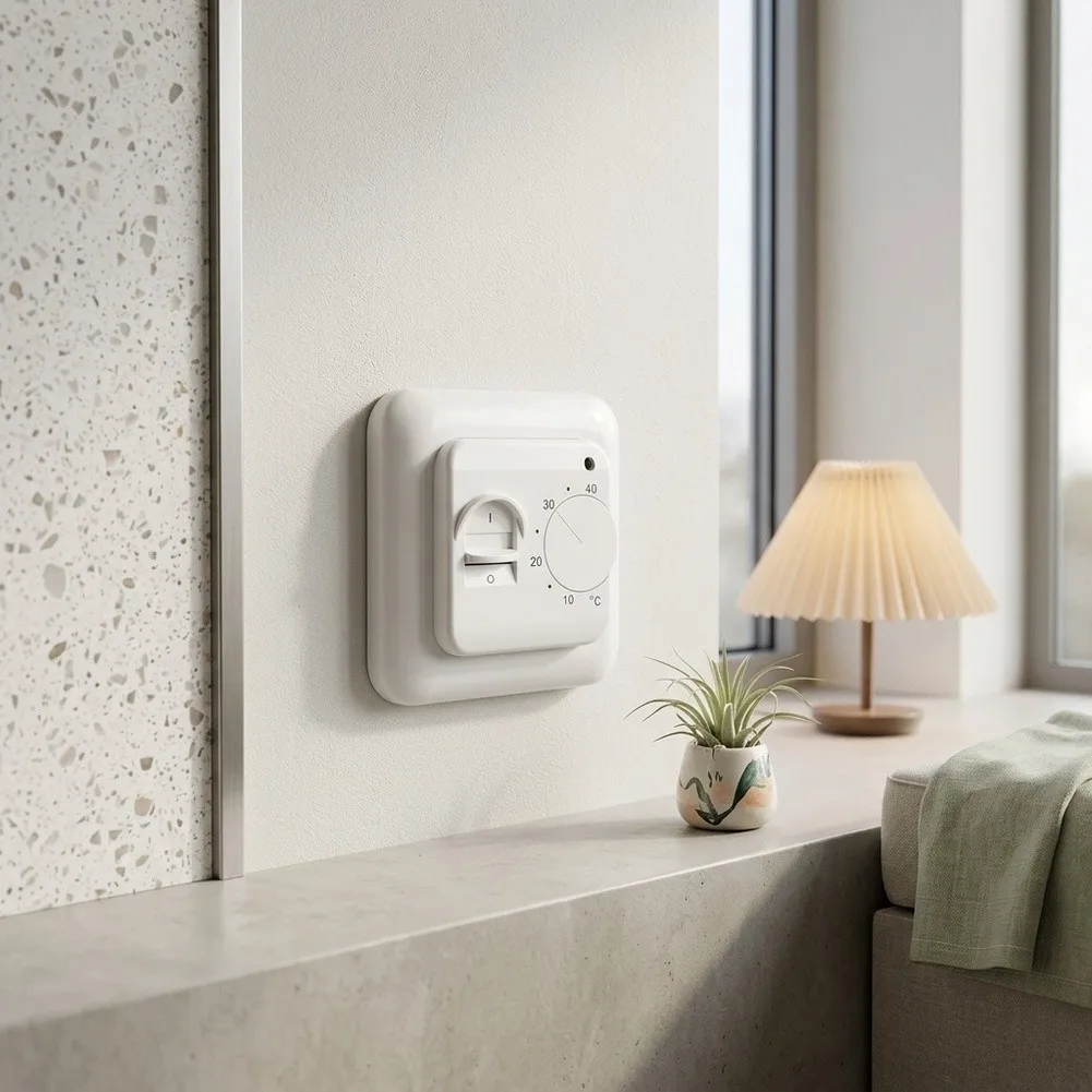 Mechanical Temperature Controller for Electric Underfloor Heating with Floor Sensor 16A Automatic Control for Comfort