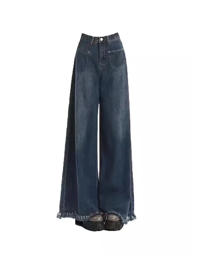 Pantalon à jambes larges pour femme, séchage rapide, coupe cintrée, urbain, Dopamine, cordon de serrage, ceintures, coureurs, fluide, épissé, rétro, été