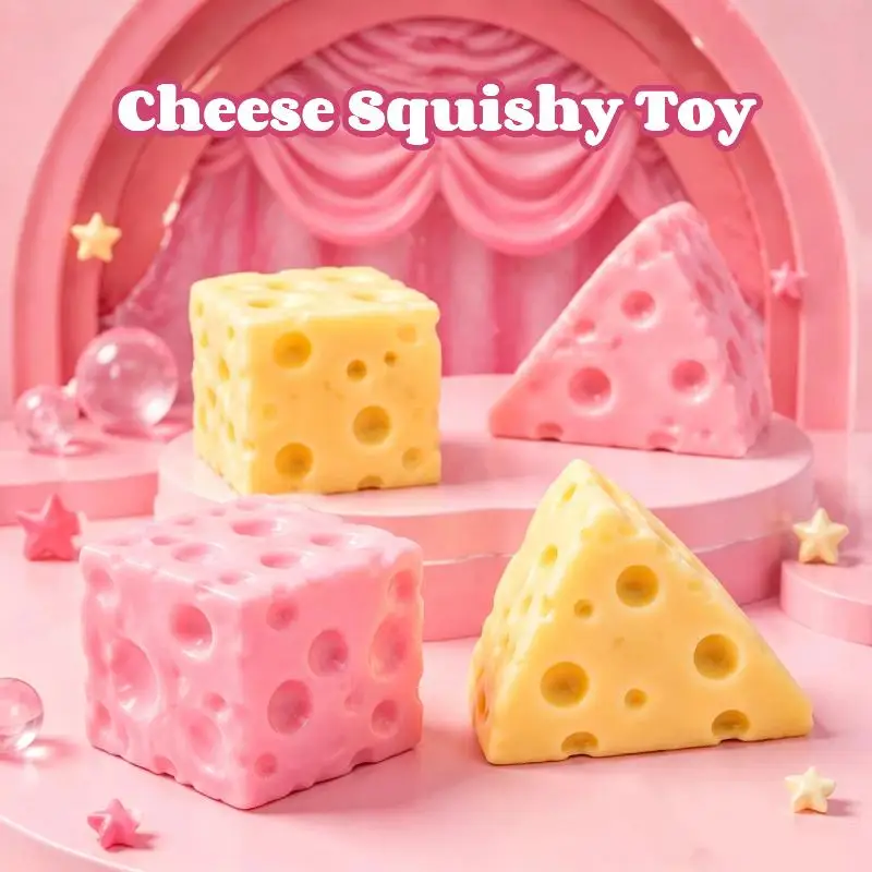 1Pcs Soft Slow Rising Decompression Toys Simulation Cheese Squeeze Toy Cute Desk Decoration Gift For Room Office Relaxing