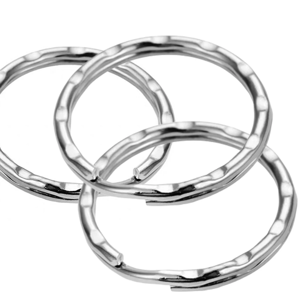 

200pcs Metal Keychain Split Rings Flat Round Durable Anti Rust Safe Secure Closure DIY Craft Project Accessories Jewelry Parts