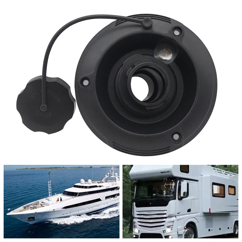 RV Gravity Fresh Water Fill Hatch Inlet Round Gravity Water Inlet Plastic Fresh Water Gravity Fill Hatch For RV Camper Caravan