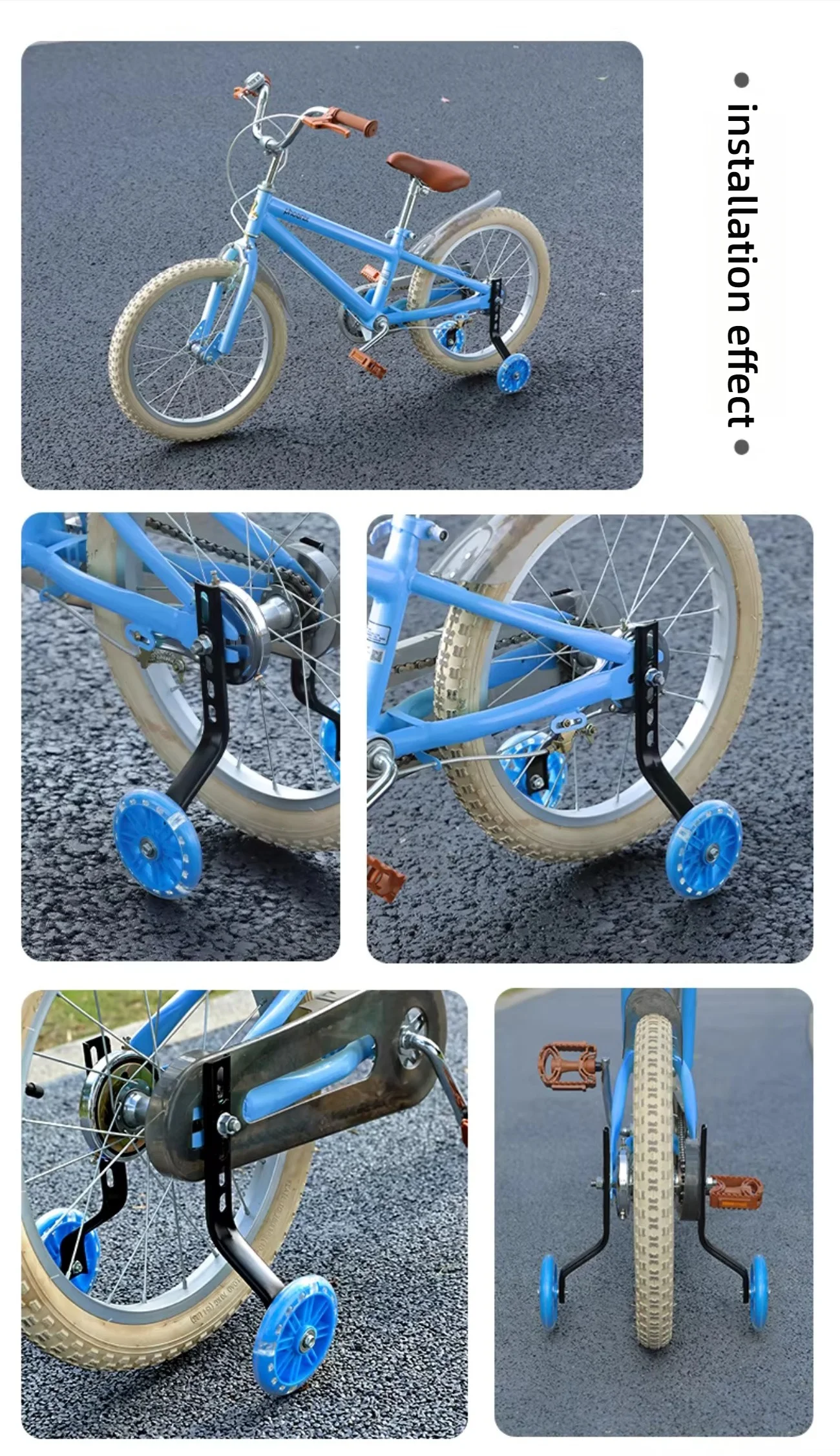 Kinder Fahrrad Hilfsrad 12/14/16/18/20 Zoll Kinder Fahrrad Stützräder Seite Balance Rad Fahrrad Stabilisator montiert Kit – Detail 3