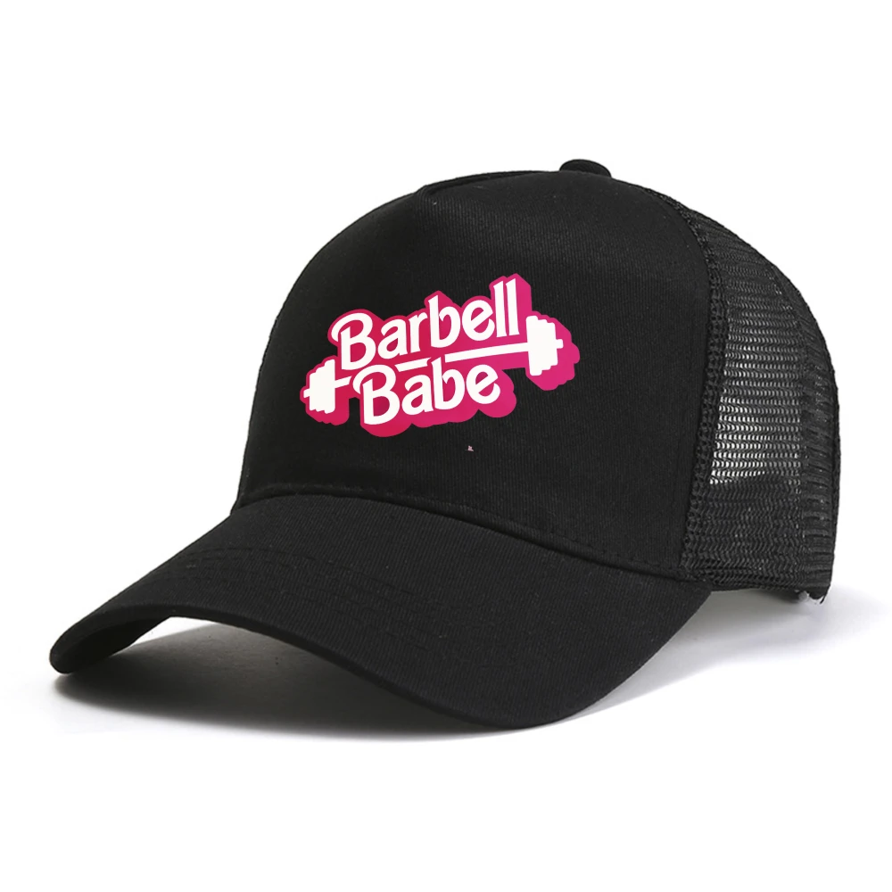 

barbell babe Gym baseball cap Pink Style fashion Men Women snapback hat djustable mesh Breathablea Trucker hats