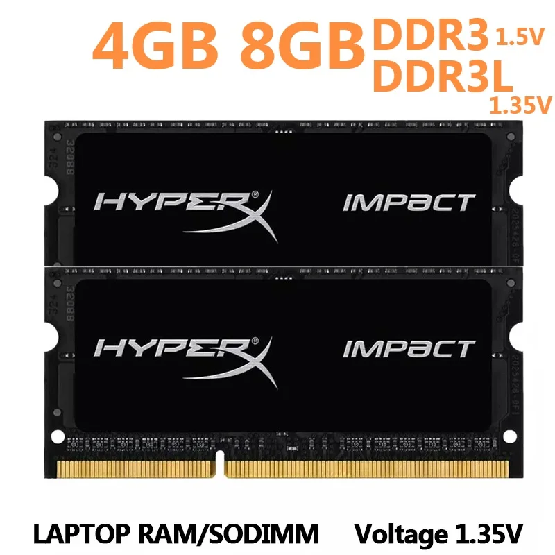 HYPERX Memoria ram Laptop Ram DDR3L DDR3 8GB(2X4GB) 16GB(2X8GB) Sodimm Memory PC3-12800 14900 10600 Notebook 1.35V 1.5V 204Pins