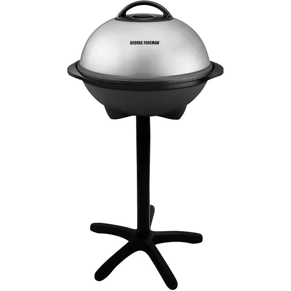 %a 12+ Servings Upto 15 Indoor/Outdoor Electric Grill, Adjustable Temperature, Removable Nonstick Grill Plate and Drip Tray Si