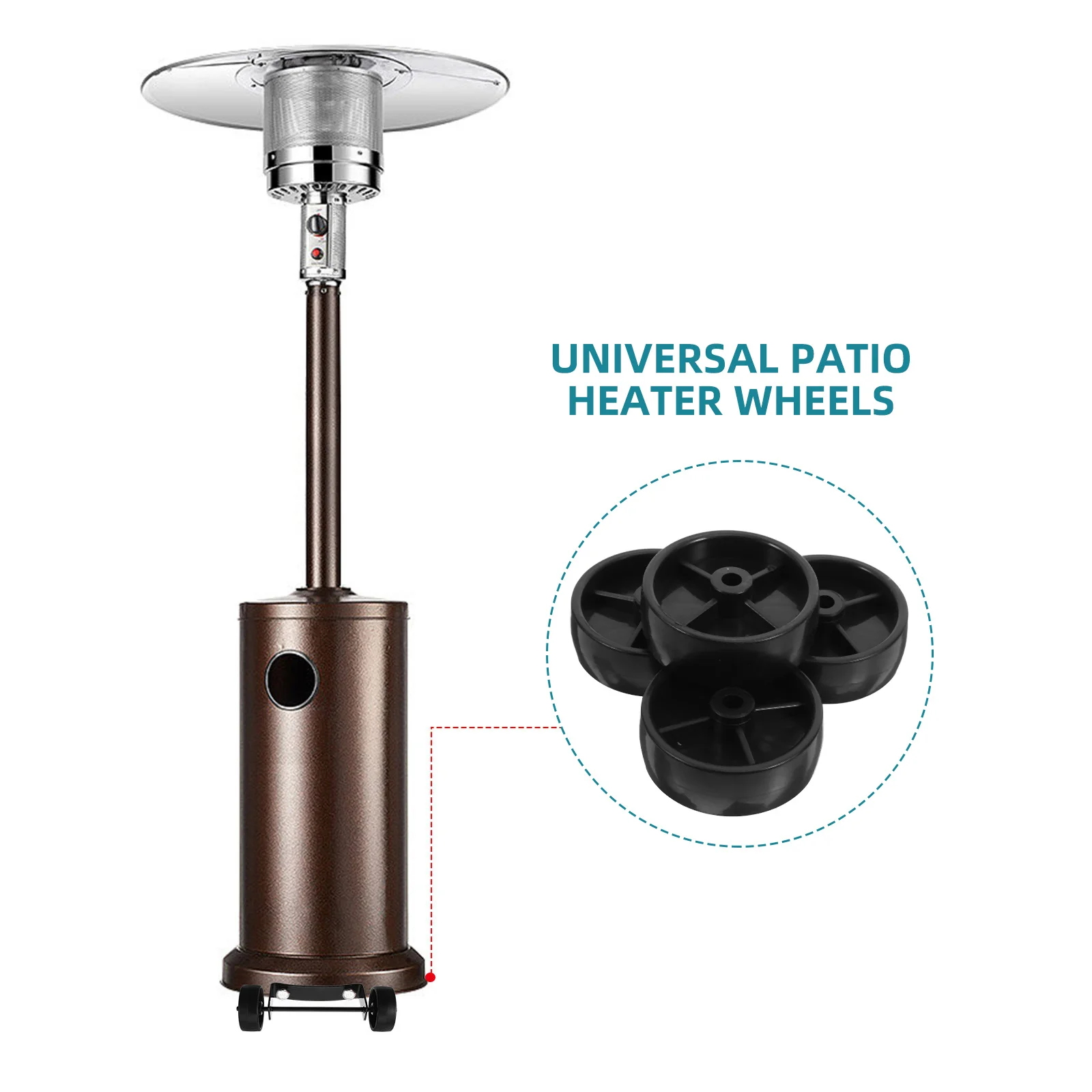 4 قطعة عجلات سخان الفناء العالمي 3 بوصة الثقيلة استبدال تخزين الرف سخان خارجي عجلات اكسسوارات المحمول #2