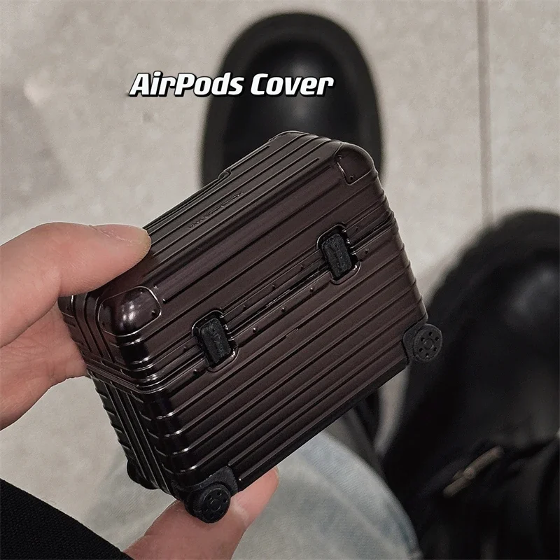 Fashion Electroplating Headphone Drop Case Luggage Wireless Bluetooth Headset Storage Case for Airpord1/2/3 Earphone Accessorie