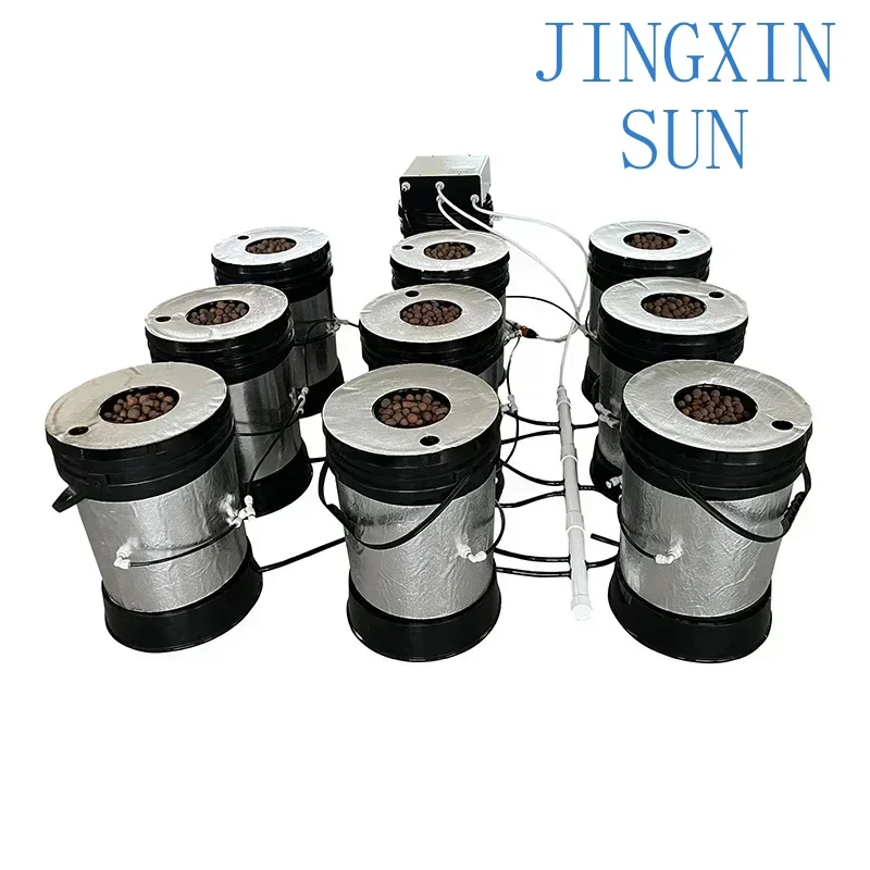 9pcs Recirculating aeroponics system 5 gallon growing hydroponics bucket system