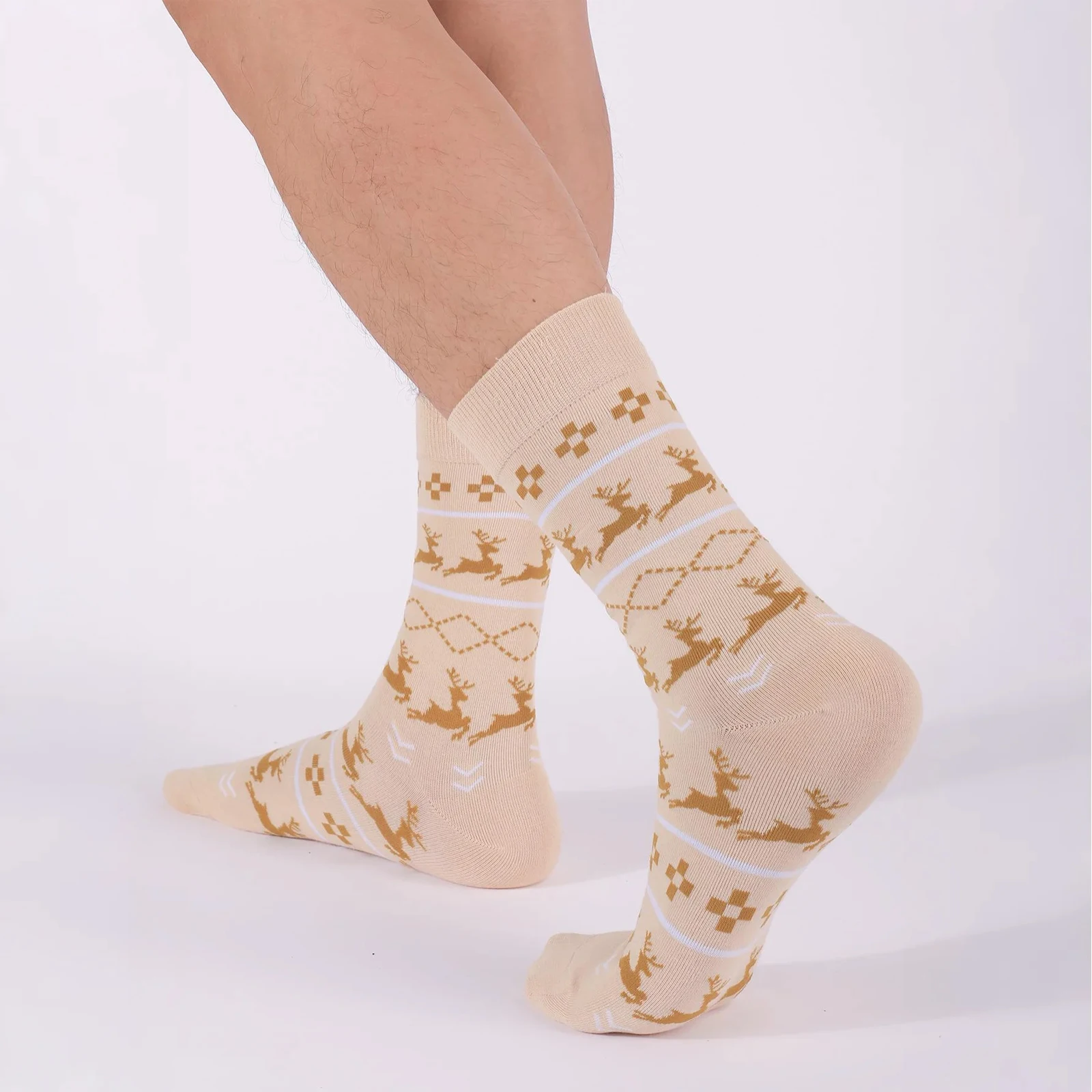 

Casual Men Socks Adult Christmas Christmas Tree Snowflake Happy Men Socks Warm Absorbent Odor-Resistant Mid-Calf Socks