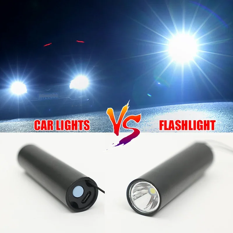 Mini LED Flashlight USB Rechargeable Torch Strong Light Portable Flashlight Waterproof Lamp Outdoor Camping Fishing Flashlight