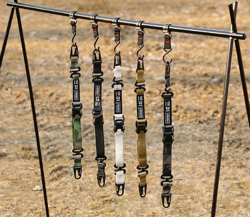 Outdoor-Camping-Hängegurt, tragbar, verstellbar, Handschlaufe, Tasche, Picknick-Ausrüstung, Karabiner-Clip, Schlüsselanhänger, Wandern, Camping-Ausrüstung – Detail 10