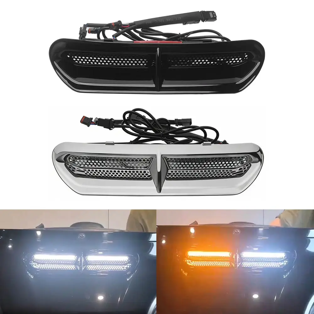 Motorcycle Front Fairing Vent Light For Harley Touring Street Electra 