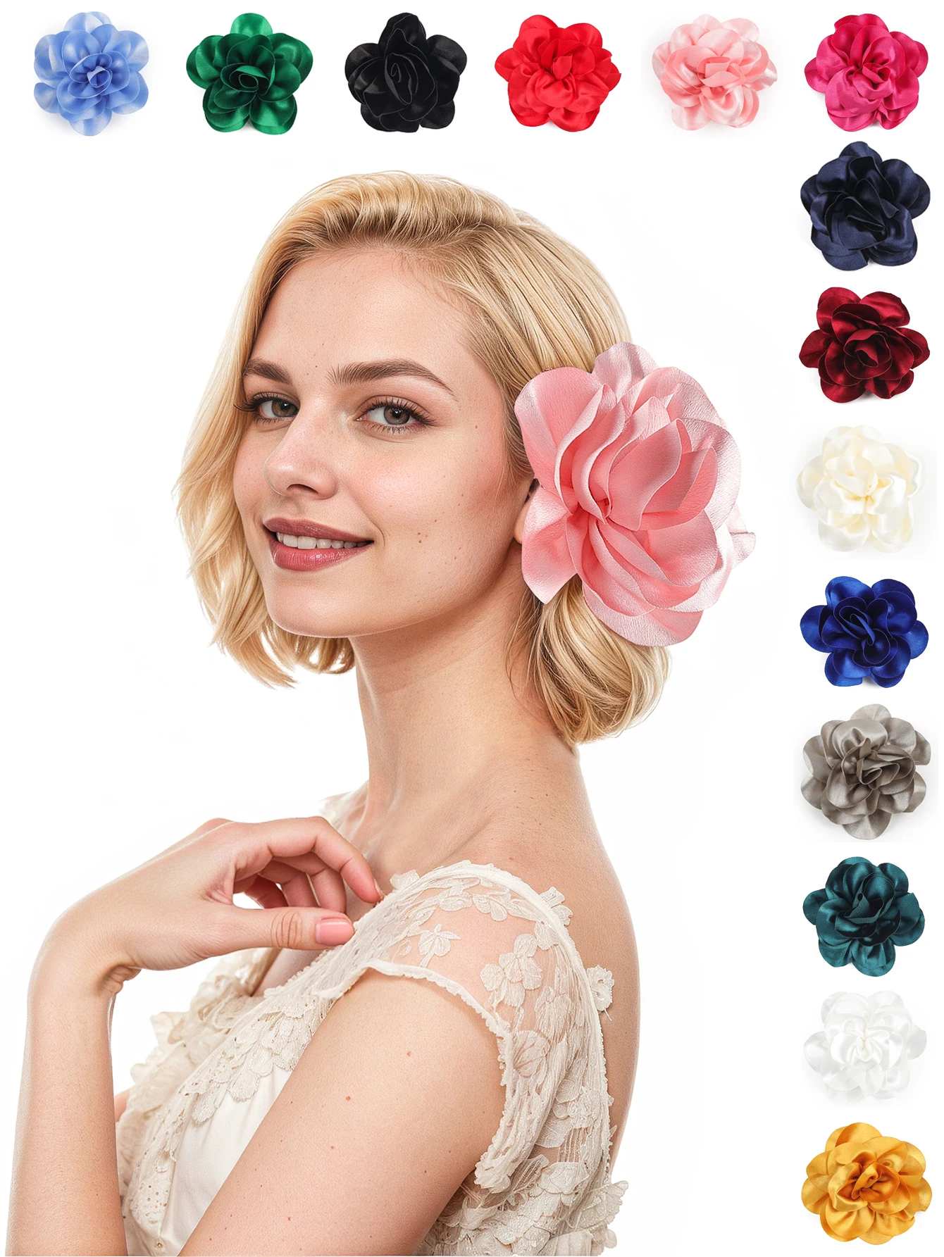 Sombrero con pinza para el pelo de flores para mujer, tocado Kentucky Derby, accesorios para el cabello para fiesta nupcial