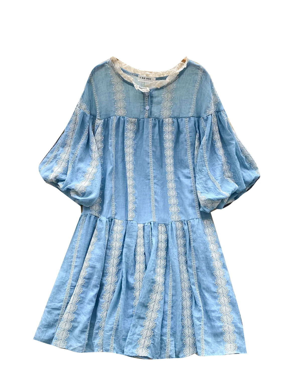 Lanterne brodée douce Sve A-Line Dr pour femmes, ample, amincissante, taille haute, Fiber de Polyester, été, ort Sve Dr