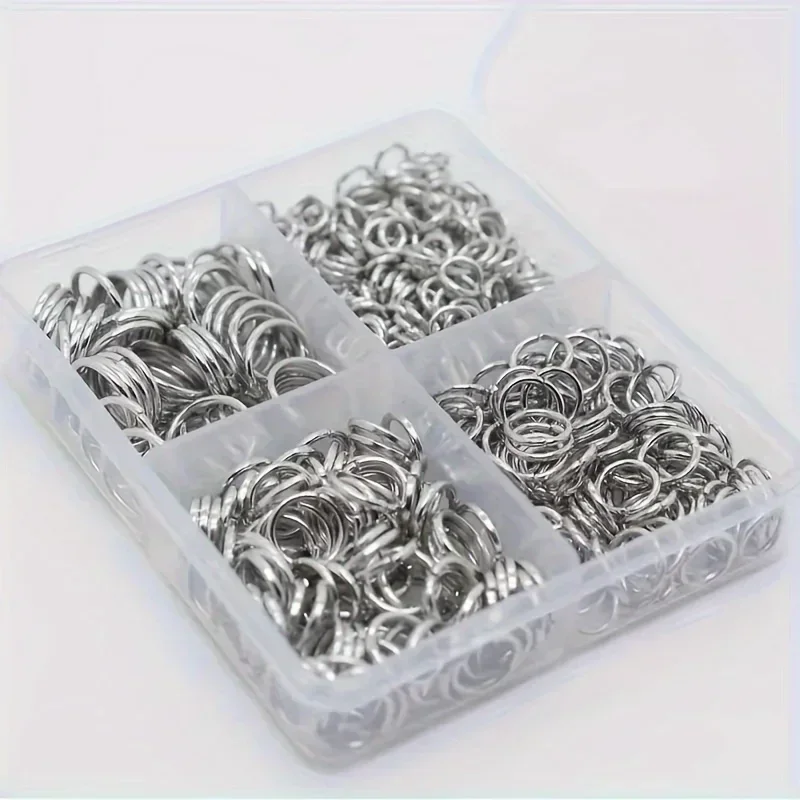 500 Stück Gemischte Offene Biegeringe Set 5mm 6mm 8mm 10mm Verschiedene Größen Flache Verbindungsstücke für DIY Armband Halskette Ohrring Schmuckherstellung – Detail 1