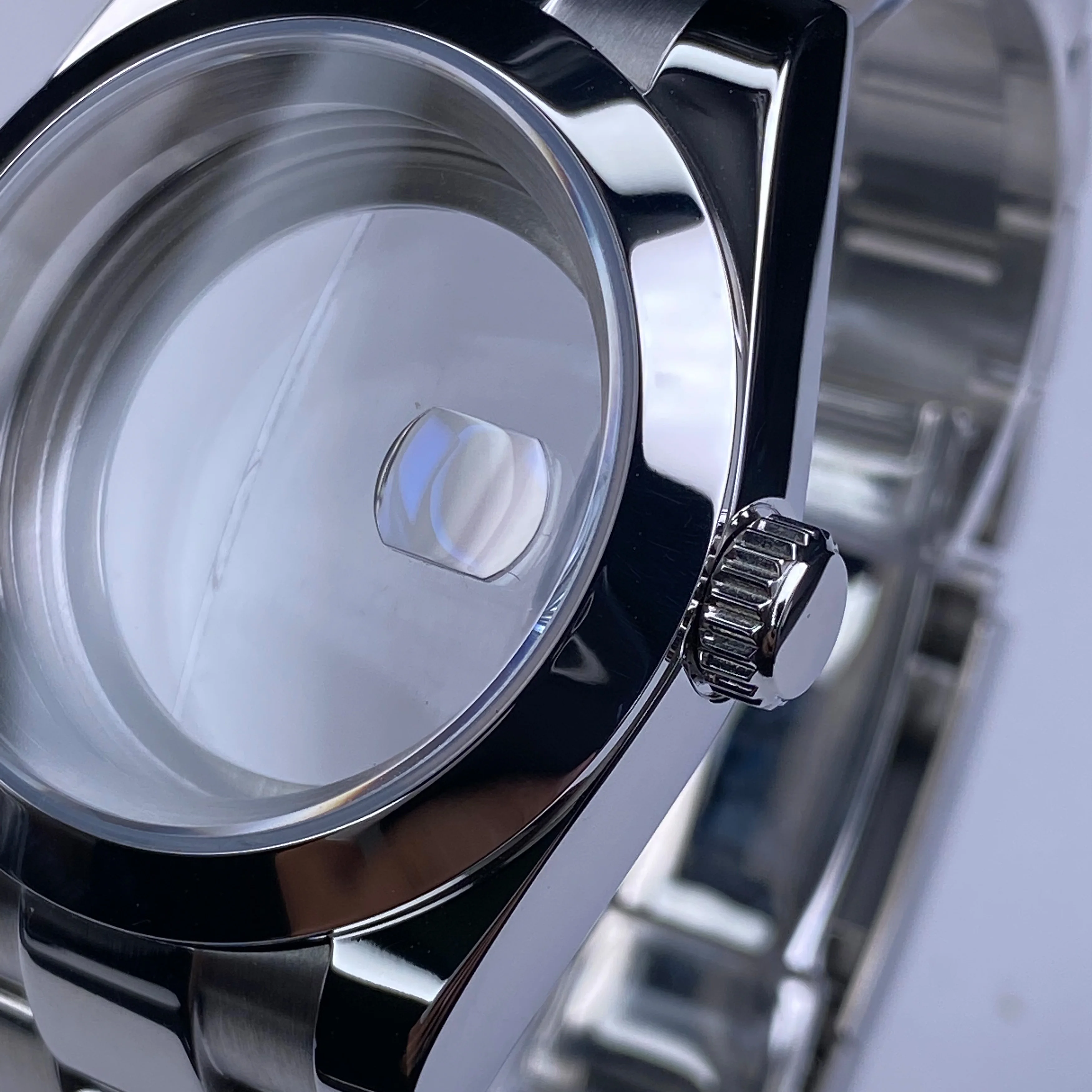 Boîtier de montre NH35 36/39mm, Bracelet jubilé en acier inoxydable 316L, cristal saphir, adapté aux mouvements NH36/NH35, accessoires de cadran 28.5mm