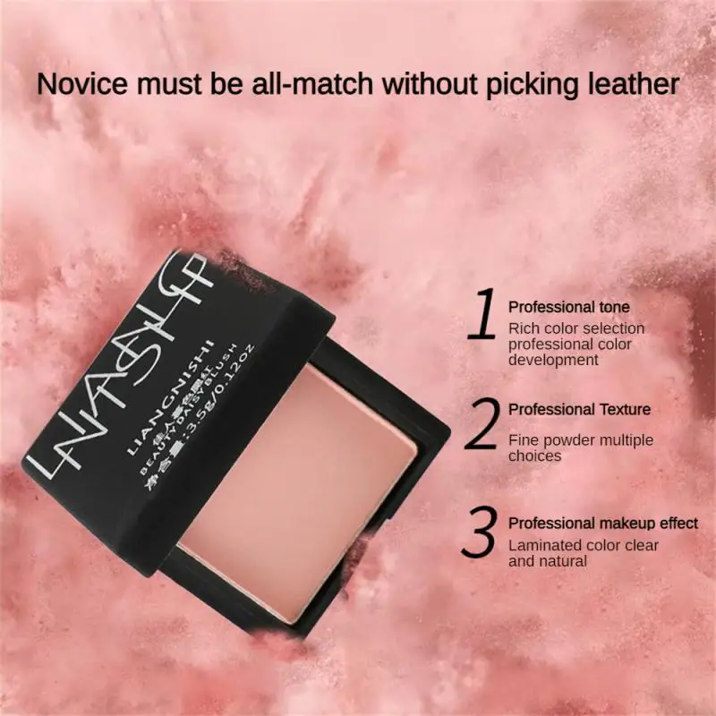 Single Color Blush Matte Natural Cheek Tint Brighten Face Waterproof Face Contouring Cosmetics Blush Powder Soft Female Makeup