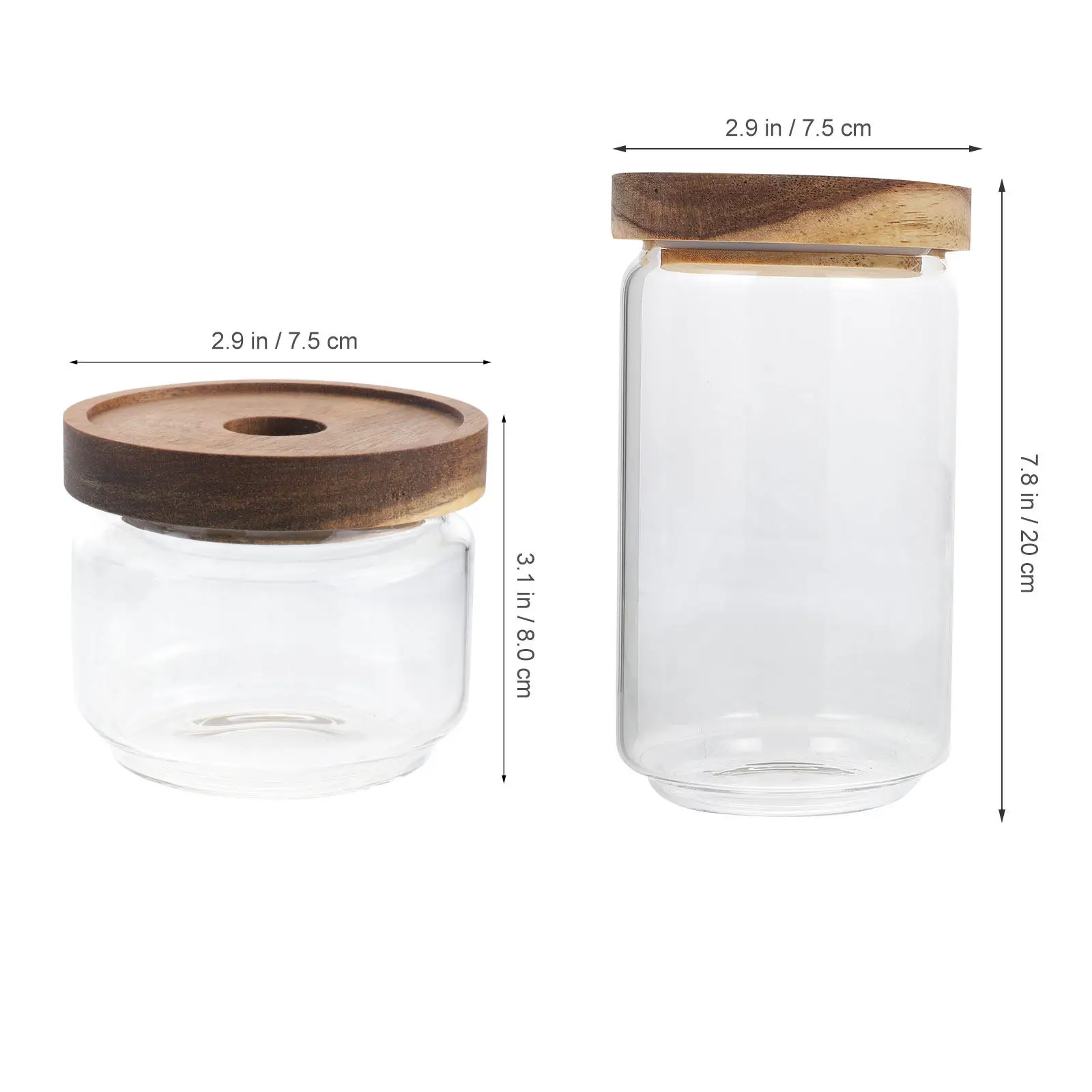 2Pcs Glass Storage Jar Sealed Canister for Coffee Beans Snacks Tea Grain Candy Kitchen Food Container Transparent Household view 5