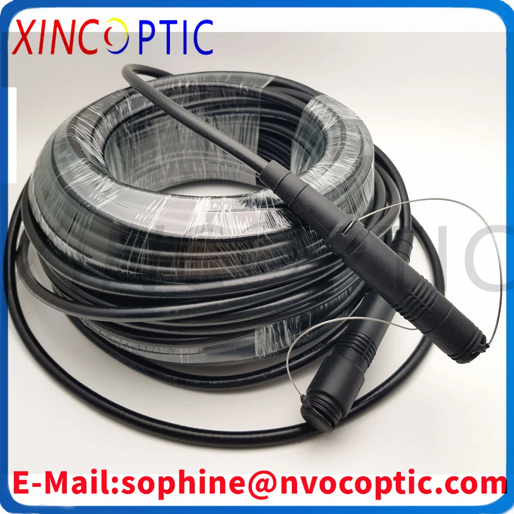 50M 3K 93C SMPTE Hybrid PUW-FUW Plug&Socket Fiber Optic Cable For HDTV Broadcasting Camera Assemblies Without Roll/Reel/Coil