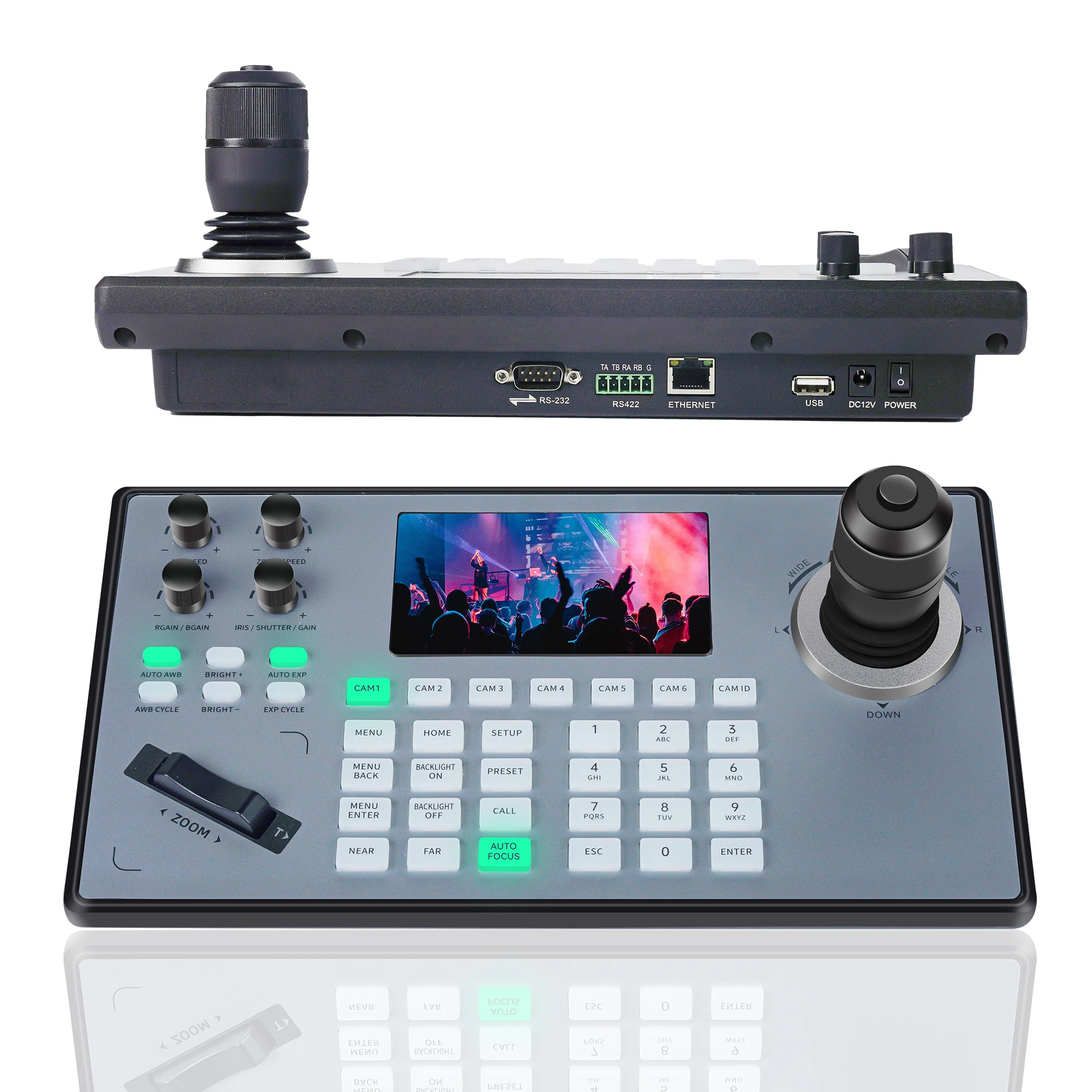 KB200pro Video Camera Remote Controller IP PoE NDI RS422/RS485 RS232 4D Joystick Controller for PTZ Cameras