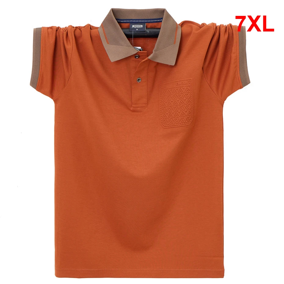 Big Size 7XL Polo Shirt Men Summer Short Sleeve Polo Shirts Casual Fashion Polo Tops Male Summer Tops Plus Size 7XL