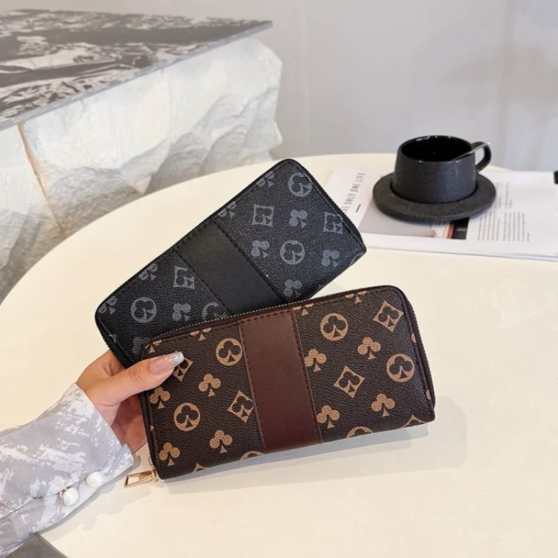 

2025 Trendy Long Wallet for Women Fashion Print Design Large Capacity Multi Card Holder Zipper Closure Niche Chic