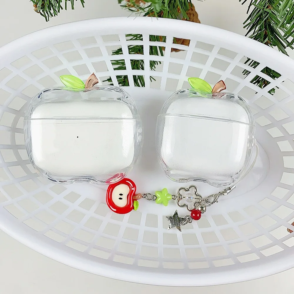 Милый прозрачный 3D-чехол для наушников Apple AirPods Pro 3, мягкий силиконовый чехол для AirPods 4 Pro 2 с подвеской