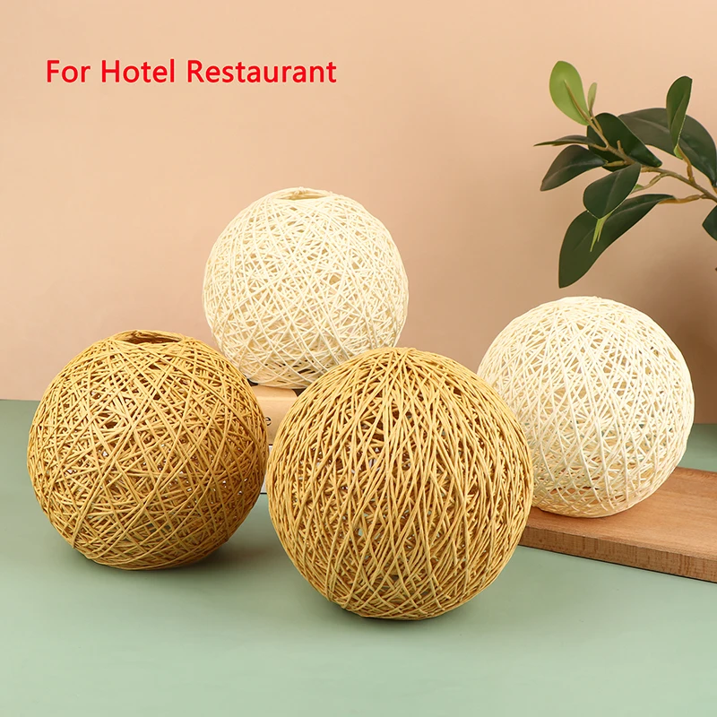 Woven Pendant Light Shade Lamp Cover Chandelier Lamp Shade Lantern Basket Rattan Lampshade for Hotel Dining Room Restaurant