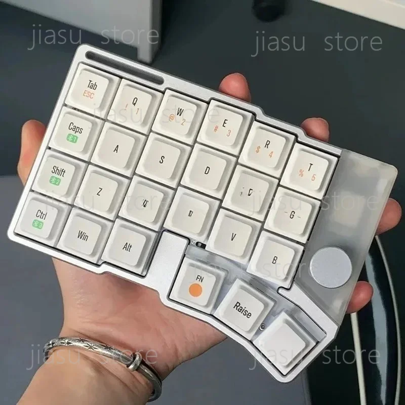 Suitable for Split Keyboard with Knob Wireless Dual Mode Low Profile CNC Aluminum Case Mechanical Keyboard Support Vial