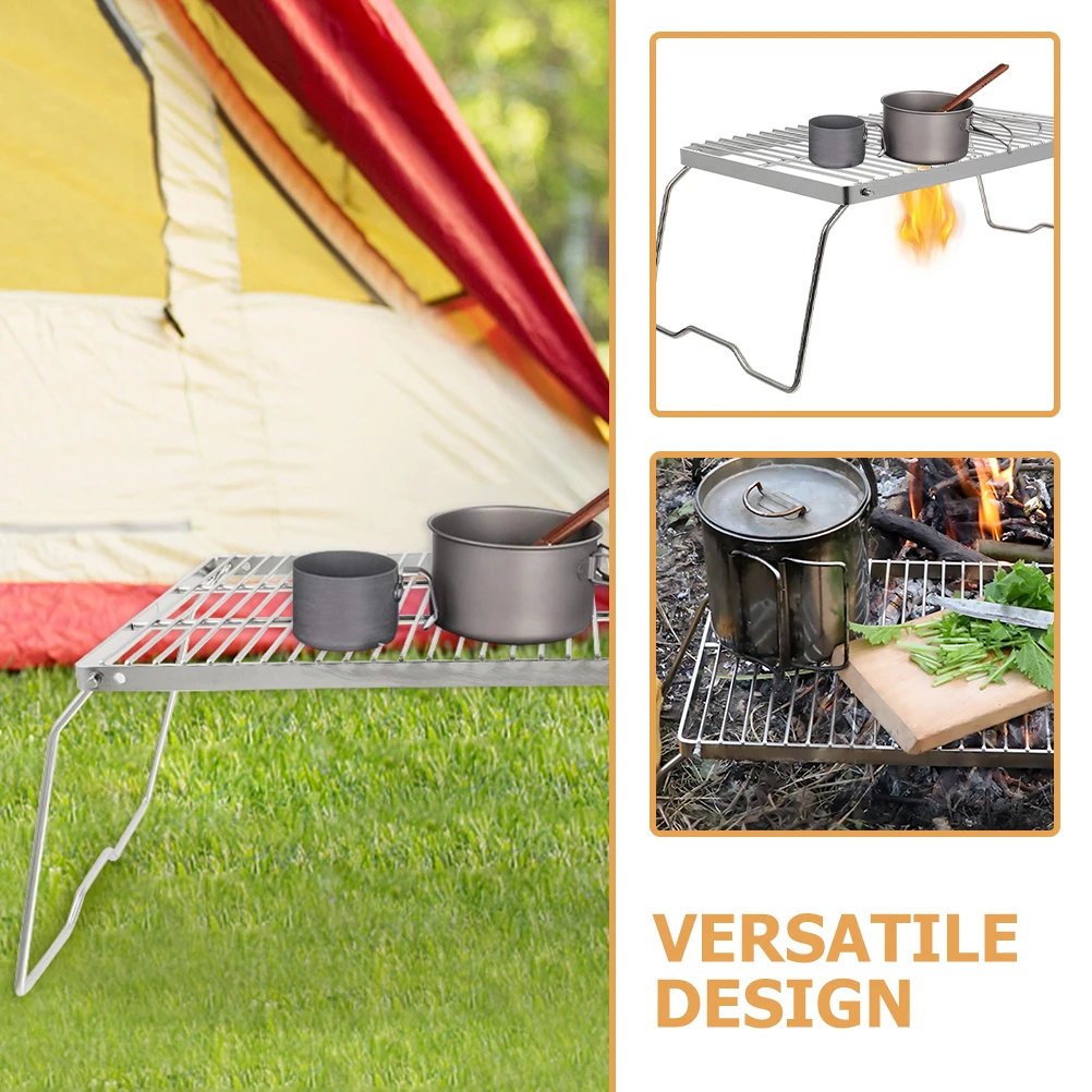

Grill Portable Folding Furnace Bracket Barbecue Extended Section Grate Stainless Steel